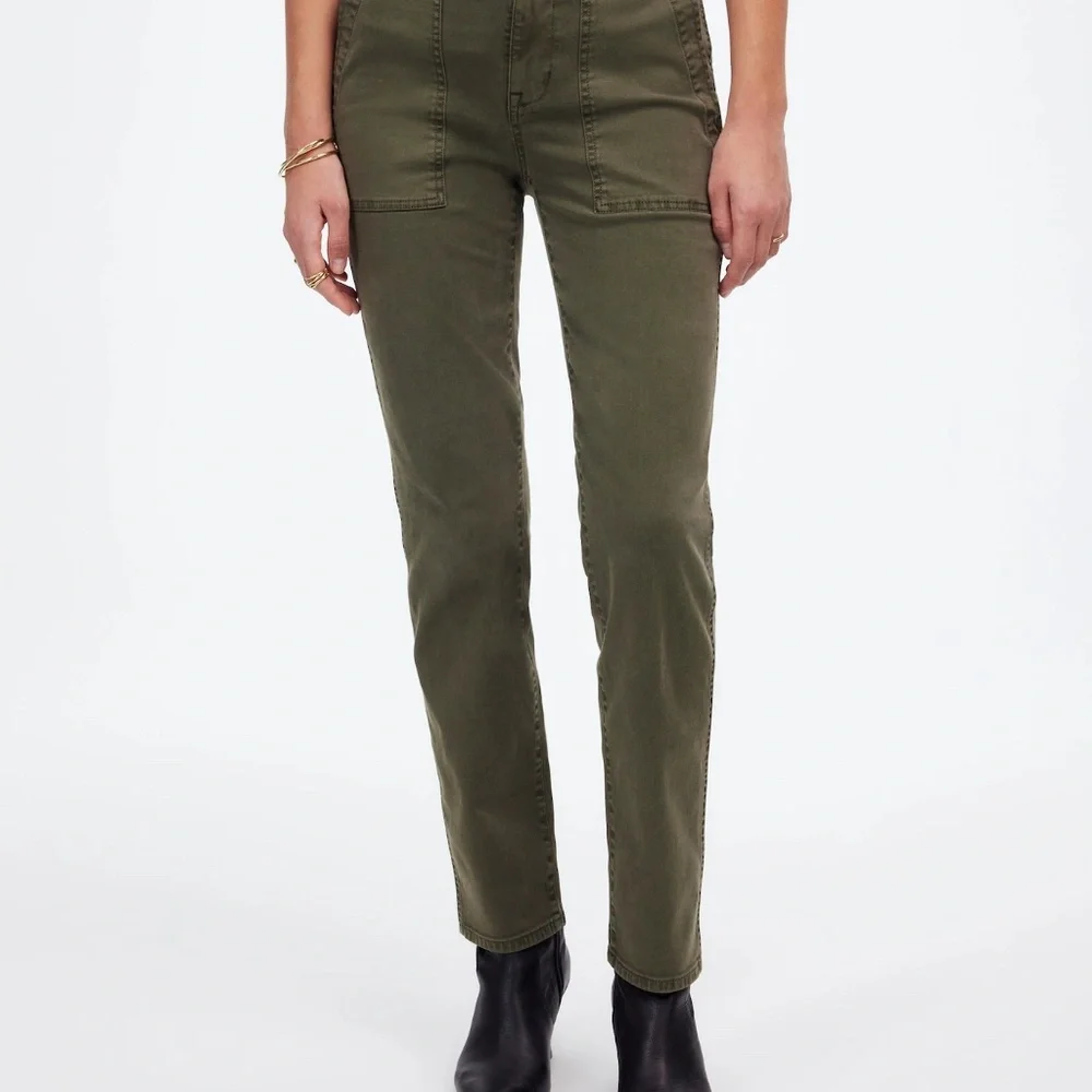 NWOT! Women's Madewell Slim Straight Olive Utility Pant - 25 - Picture 5 of 15